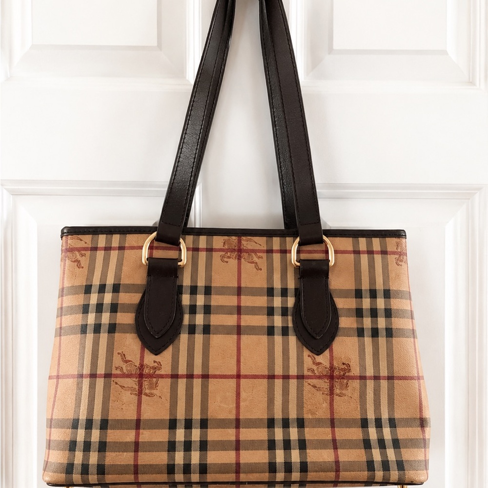 Burberry Haymarket Check Medium Regent Tote Bag Brown | Excellent Condition